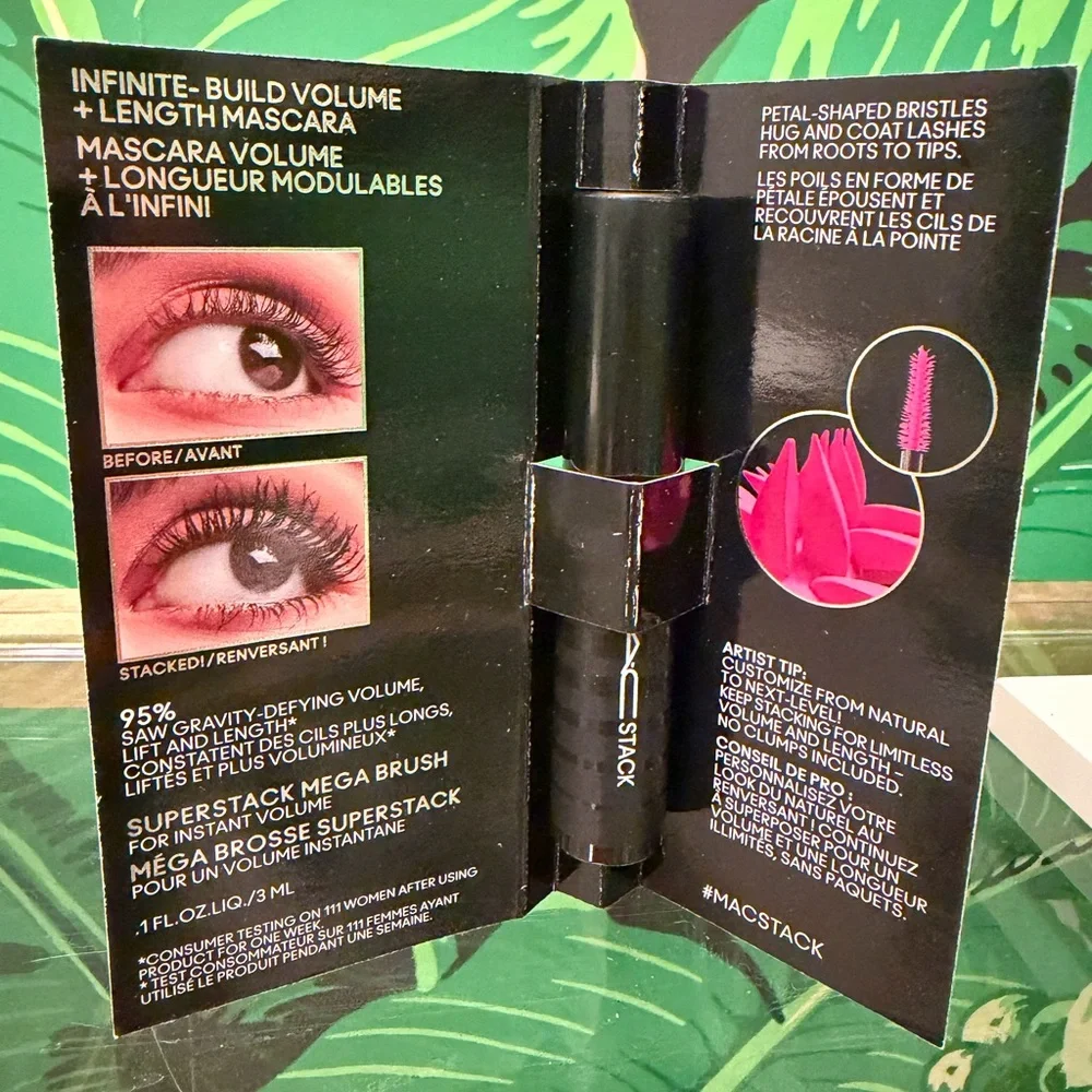 MAC Stack Mascara Superstack Mega Brush Black Mini 3ml NWT